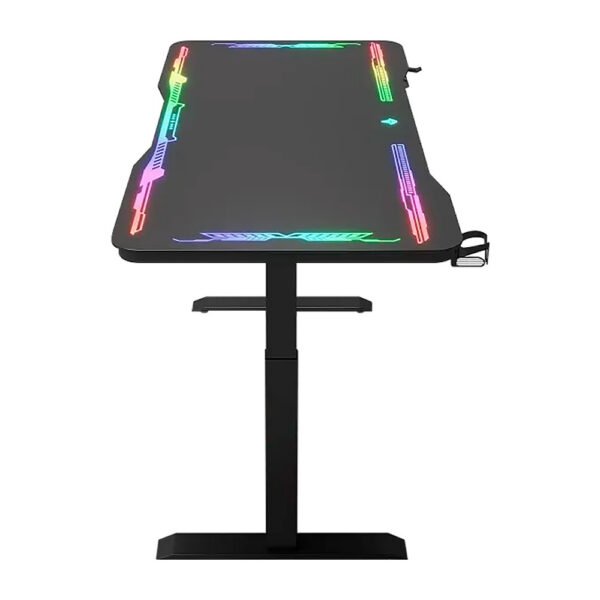 Escritorio Eléctrico Gamer Y109 Superficie de Vidrio Templado con Luces RGB y Altura Ajustable