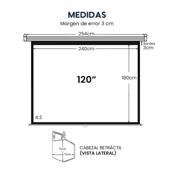 Ecran Evox Eléctrico de 120 Pulgadas con Pantalla Retráctil Automática