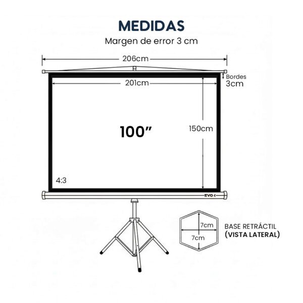 Ecran Portátil Evox de 100 Pulgadas con Trípode
