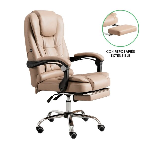 Silla Gerencial Ergonómica Masajeadora Evox CT809F con Reposapiés para Escritorio y Oficina