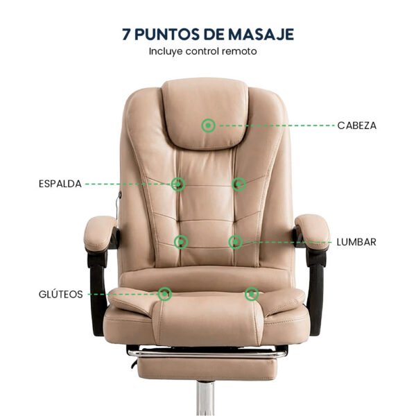 Silla Gerencial Ergonómica Masajeadora Evox CT809F con Reposapiés para Escritorio y Oficina