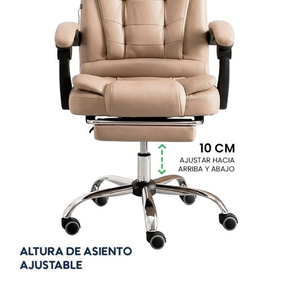 Silla Gerencial Ergonómica Masajeadora Evox CT809F con Reposapiés para Escritorio y Oficina