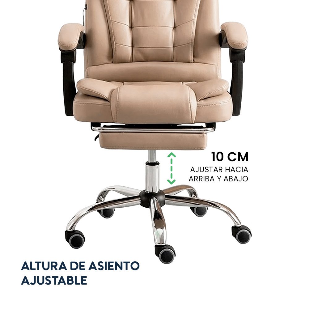 Silla Gerencial Ergonómica Masajeadora Evox CT809F con Reposapiés para Escritorio y Oficina