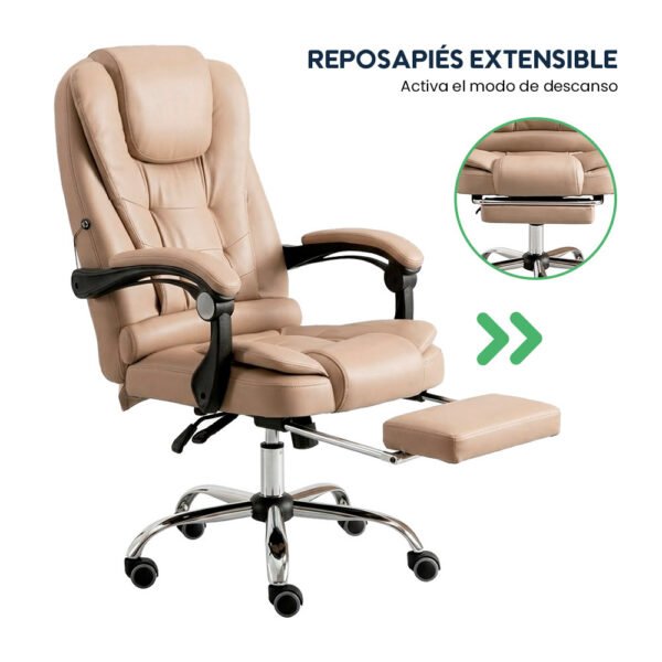 Silla Gerencial Ergonómica Masajeadora Evox CT809F con Reposapiés para Escritorio y Oficina