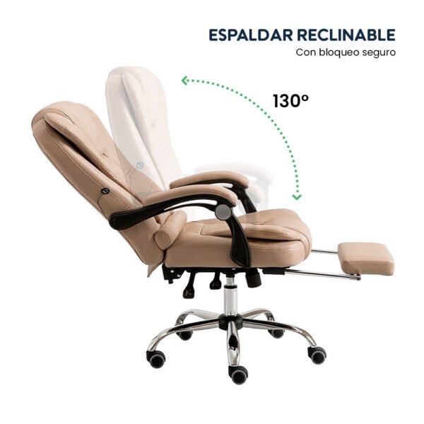 Silla Gerencial Ergonómica Masajeadora Evox CT809F con Reposapiés para Escritorio y Oficina
