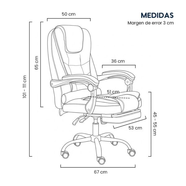 Silla Gerencial Ergonómica Masajeadora Evox CT809F con Reposapiés para Escritorio y Oficina