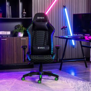 Silla Gamer Ergonómica Evox CT7014-RGB con Soporte Lumbar y Luces RGB