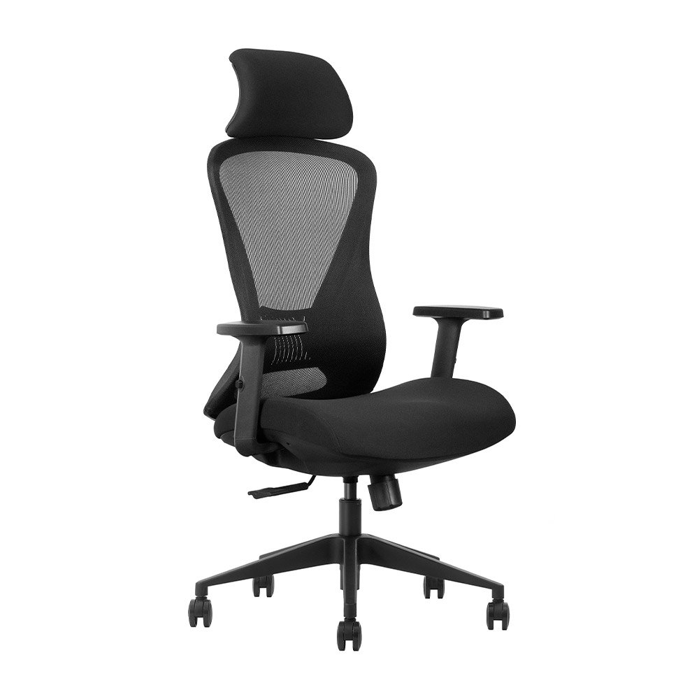 GK2-BH > Silla Ergonómica Ejecutiva Negra con Soporte Lumbar Regulable y Reclinación 120°