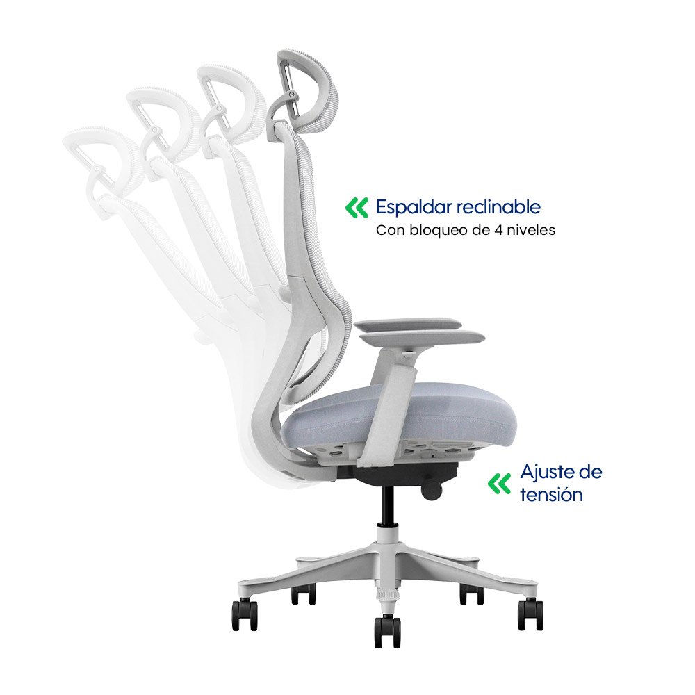 APEX > Silla Ergonómica Ejecutiva con Mecanismo Autoajustable y Asiento Honeycomb Deslizante