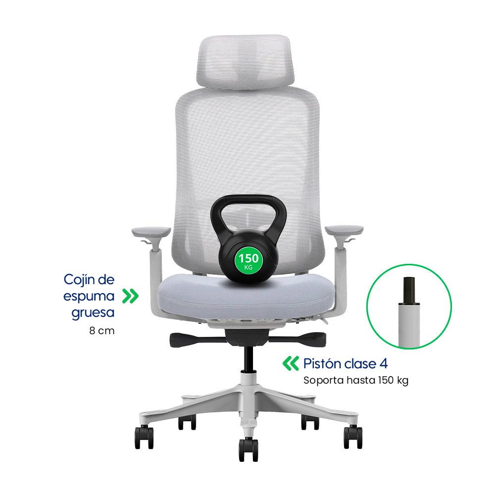 APEX > Silla Ergonómica Ejecutiva con Mecanismo Autoajustable y Asiento Honeycomb Deslizante