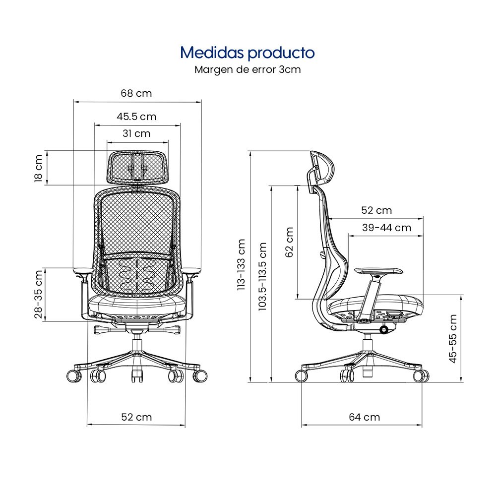 APEX > Silla Ergonómica Ejecutiva con Mecanismo Autoajustable y Asiento Honeycomb Deslizante