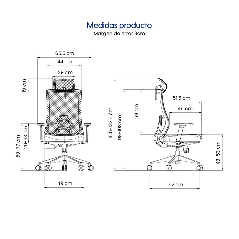 KORE > Silla Ergonómica Ejecutiva con Soporte Lumbar Ajustable y Reclinación Sincronizada