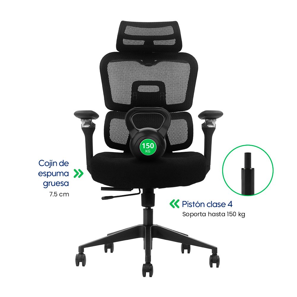 NEXUS > Silla Ergonómica Ejecutiva con Respaldo Dinámico y Reposabrazos 5D
