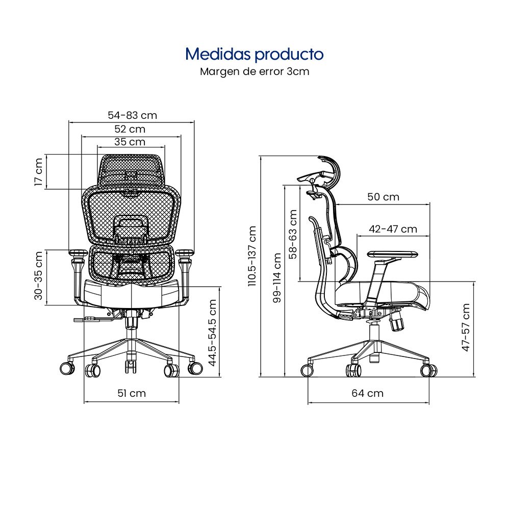 NEXUS > Silla Ergonómica Ejecutiva con Respaldo Dinámico y Reposabrazos 5D