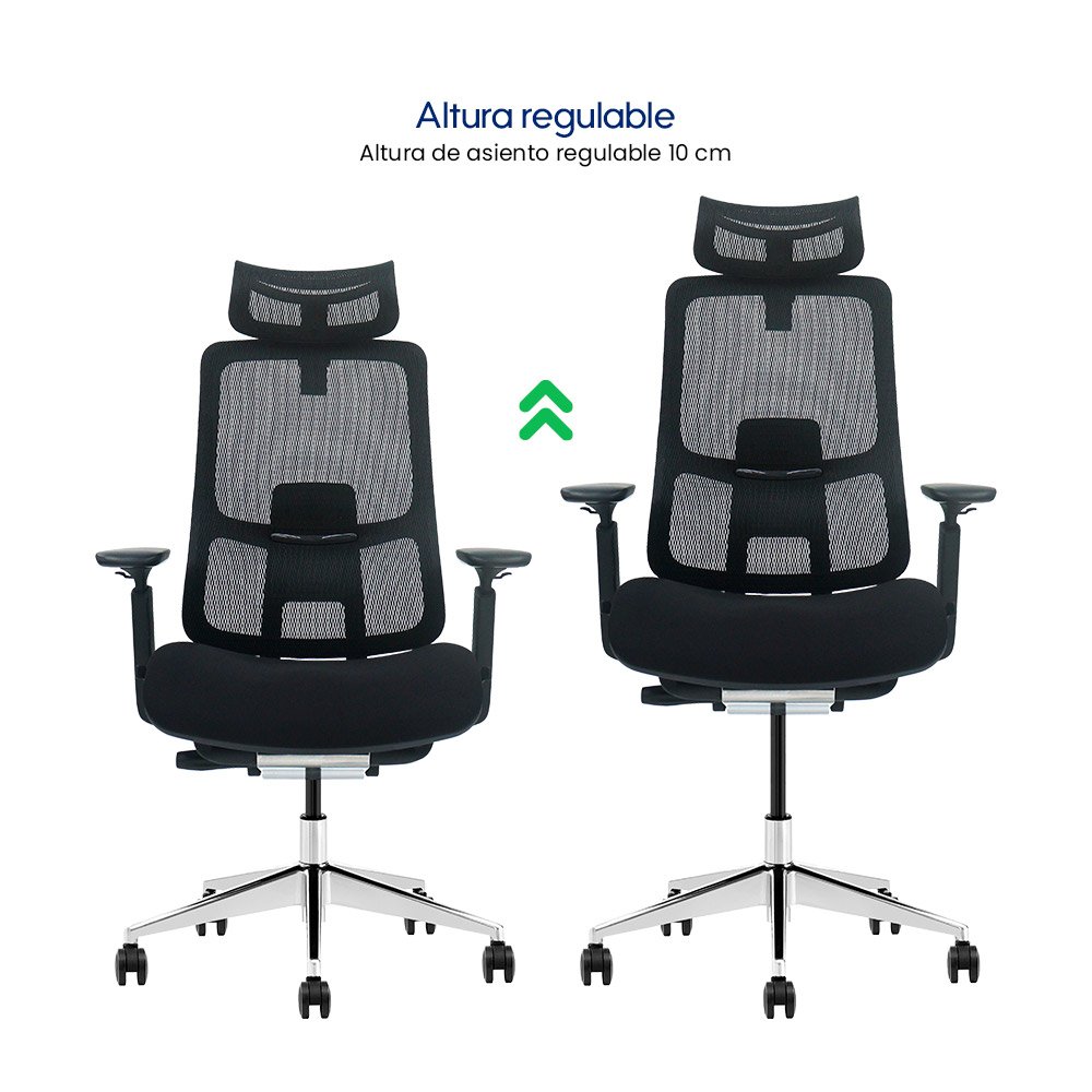 SHIFT > Silla Ergonómica Ejecutiva con Respaldo Regulable y Asiento Honeycomb Deslizante