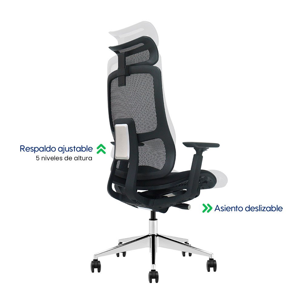 SHIFT > Silla Ergonómica Ejecutiva con Respaldo Regulable y Asiento Honeycomb Deslizante