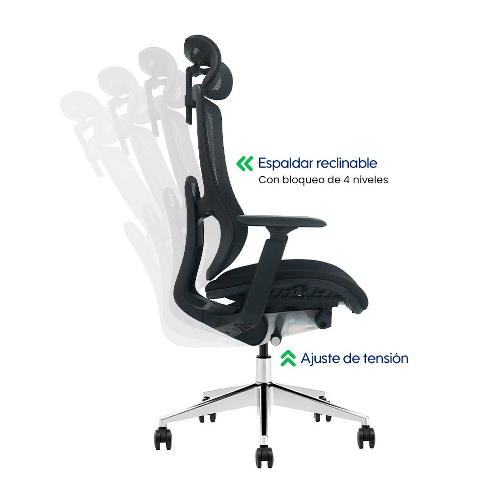 SHIFT > Silla Ergonómica Ejecutiva con Respaldo Regulable y Asiento Honeycomb Deslizante