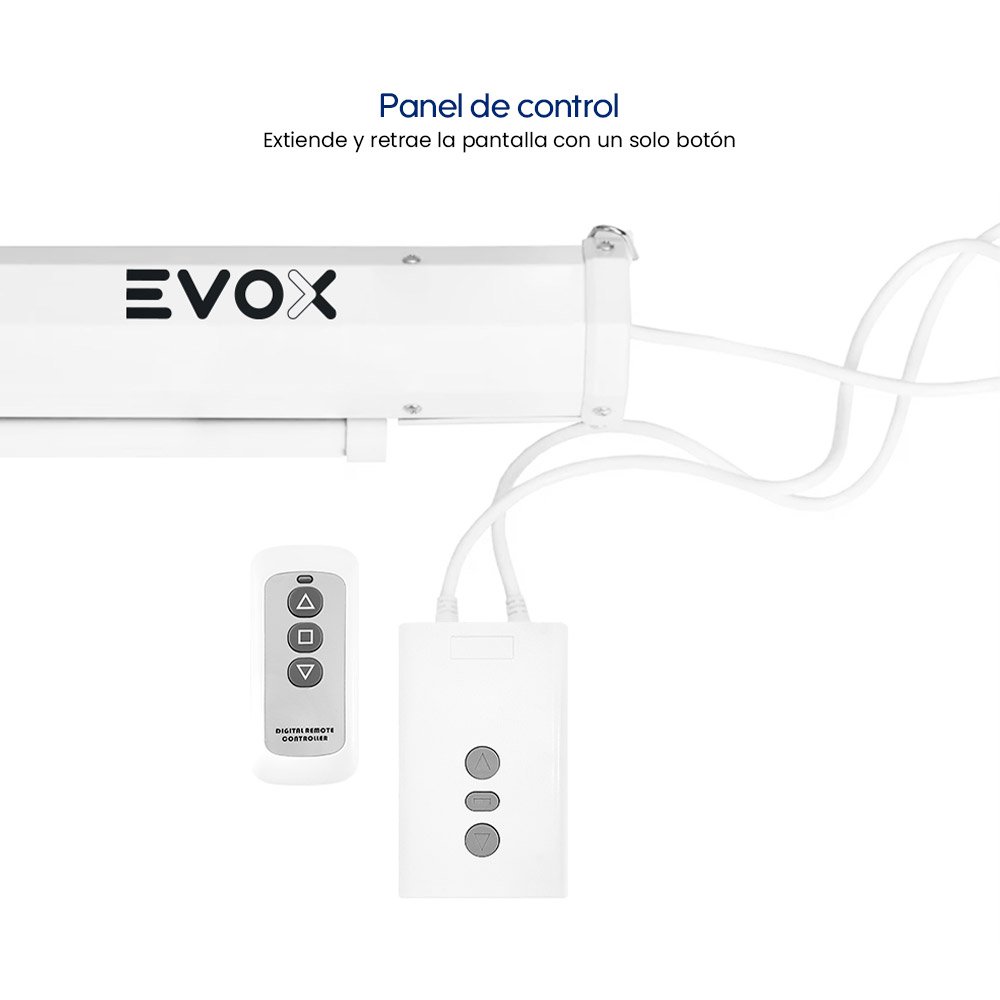 Ecran Eléctrico Tensionado Evox Pantalla de 120 Pulgadas con Fibra de Vidrio