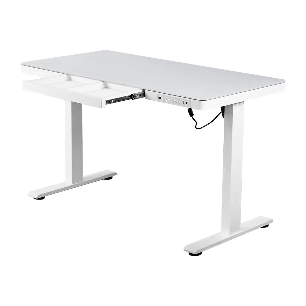 Escritorio Eléctrivo Evox de Vidrio 1SB Glass Blanco