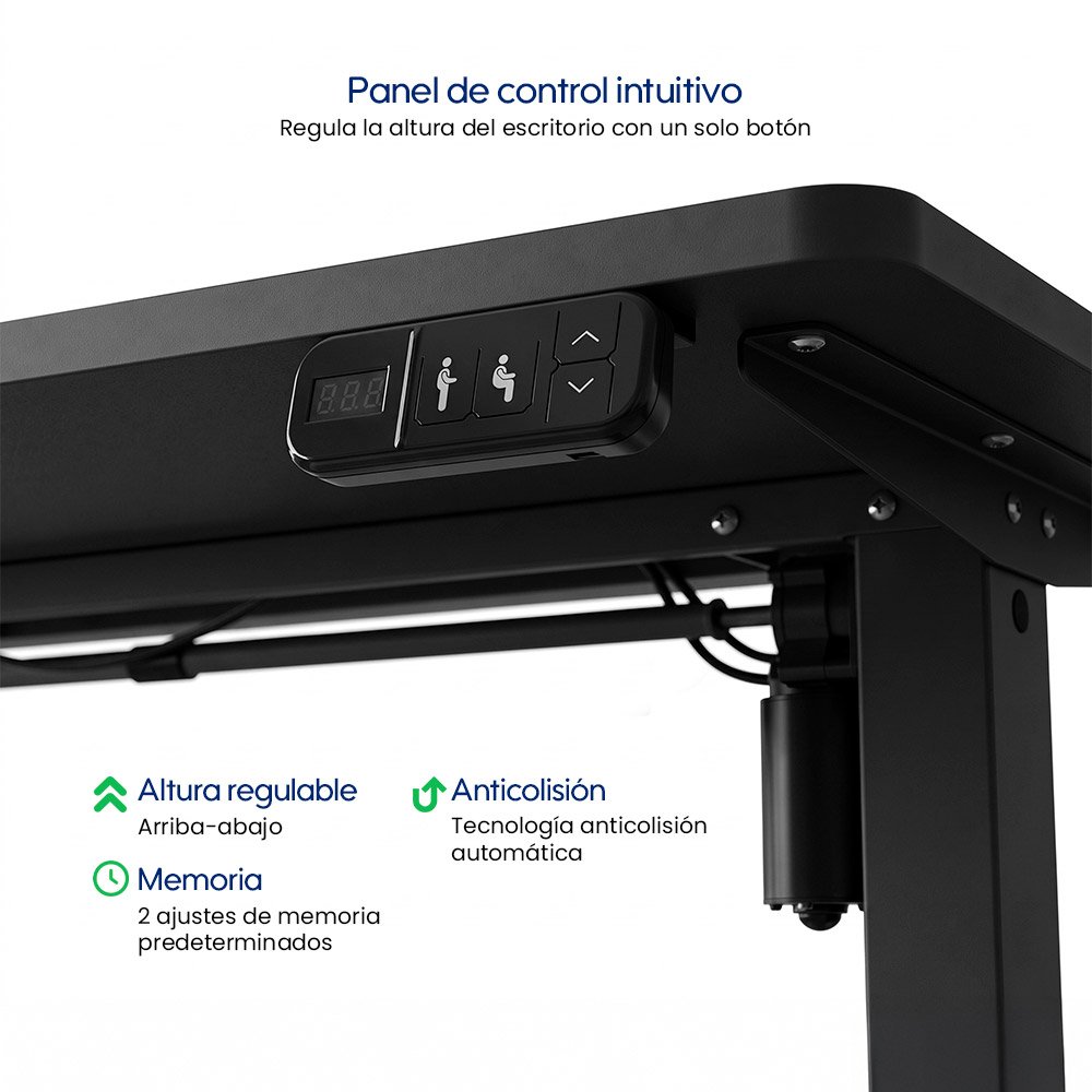 Escritorio Eléctrico Evox Madera WBE Negro