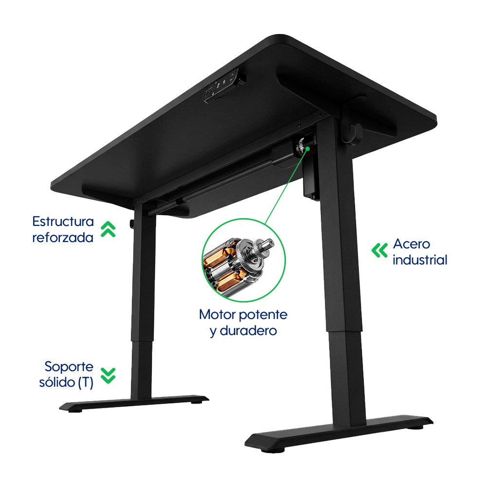 Escritorio Eléctrico Evox Madera WBE Negro
