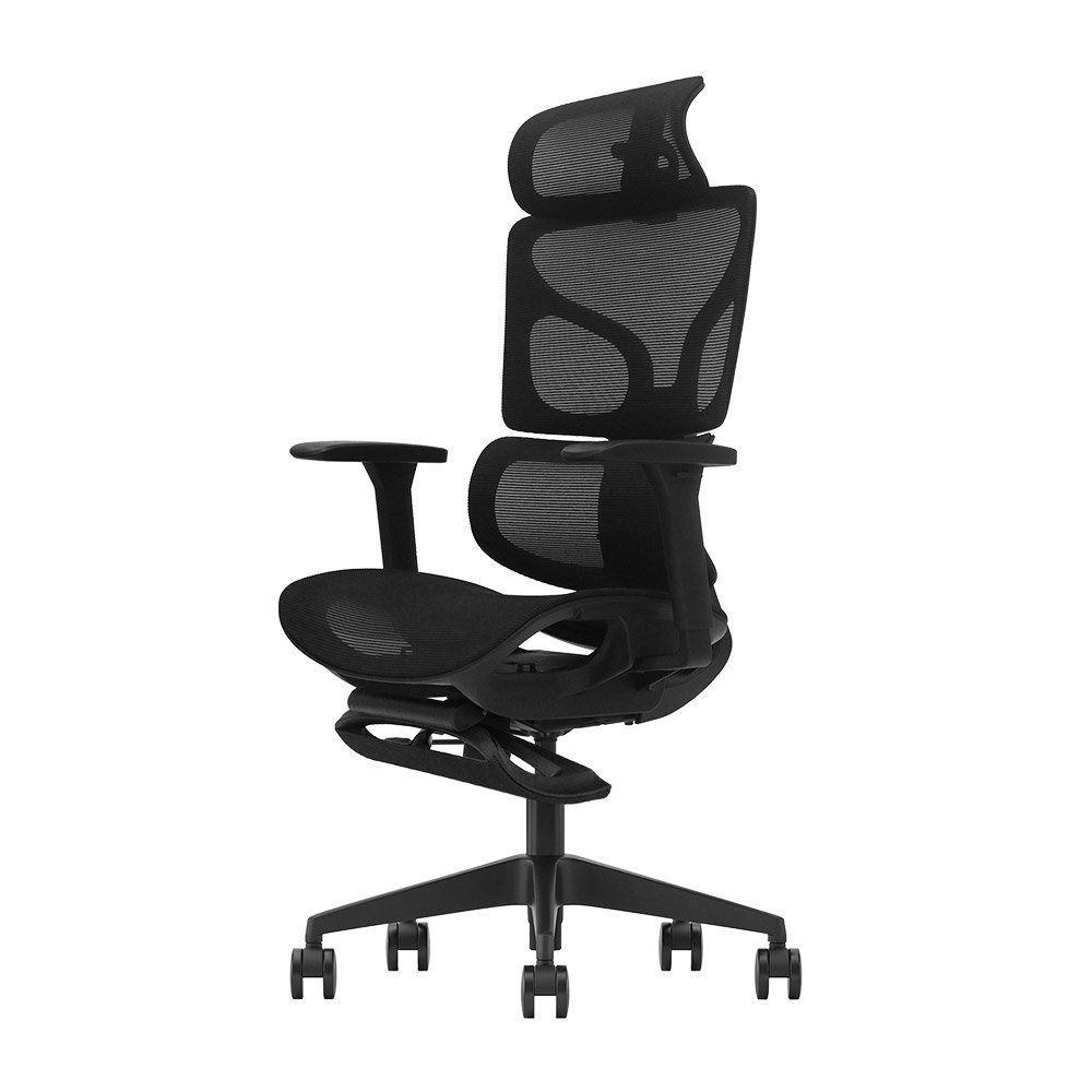Flux > Silla Ergonómica Ejecutiva Full Mesh con Doble Soporte Lumbar y Reposapiés