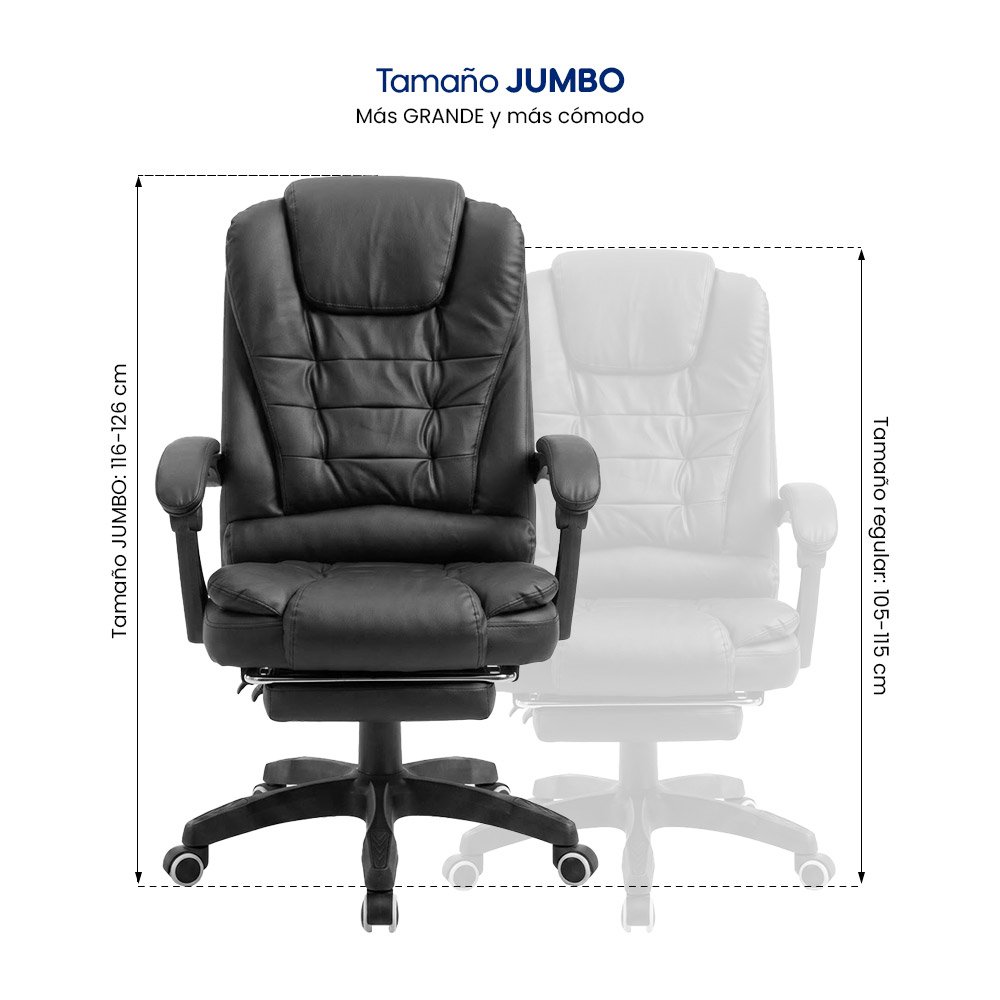 Silla Evox One C2RN Big 7Ptos. Masajes Reposapiés Negro