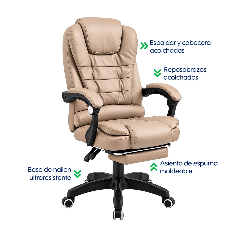 Silla Evox One C7RN Masajes Reposapiés Kaki