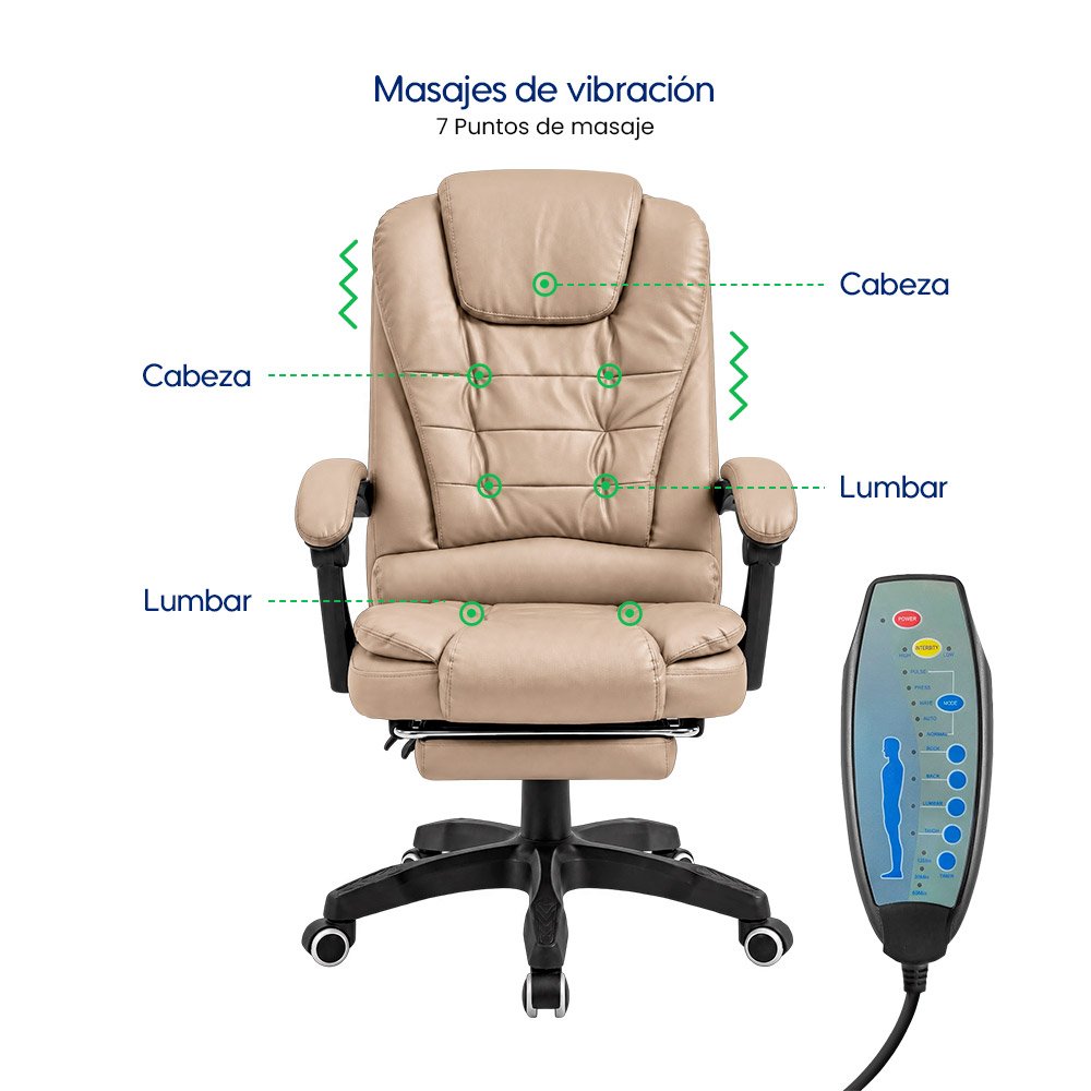 Silla Evox One C7RN Masajes Reposapiés Kaki