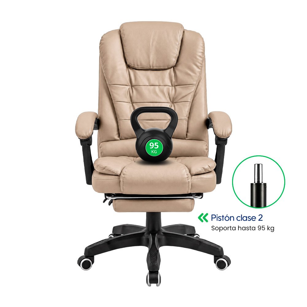 Silla Evox One C7RN Masajes Reposapiés Kaki