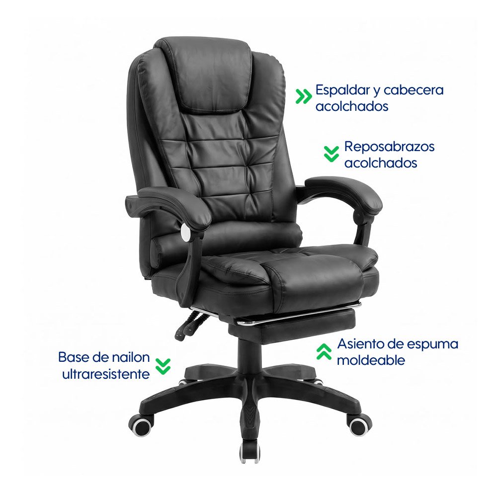 Silla Evox One C7RN Masajes Reposapiés Negro