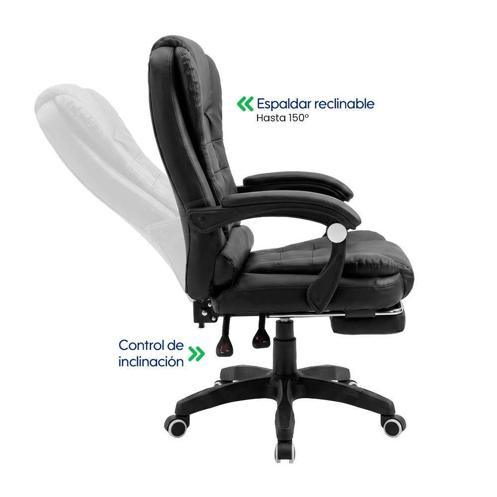 Silla Evox One C7RN Masajes Reposapiés Negro