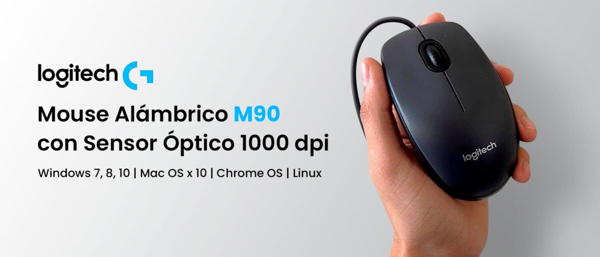 Mouse Alámbrico Logitech M90 con Sensor Óptico 1000 dpi