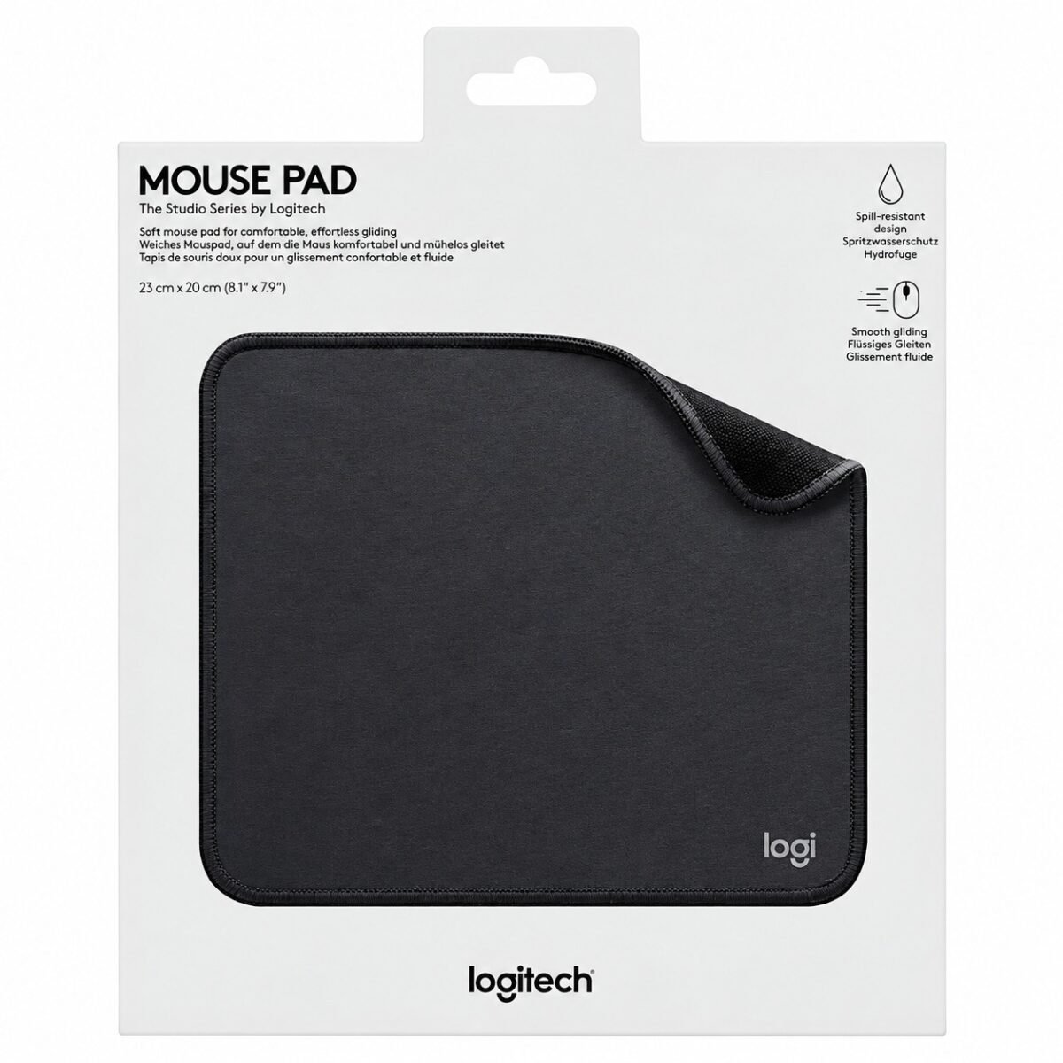 Mousepad Logitech Antisalpicaduras 20x30cm Negro