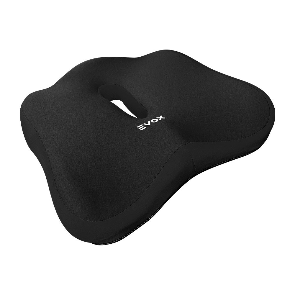 Set de Cojines Ergonómicos Evox WR8-B Negro Lumbar y Coxis