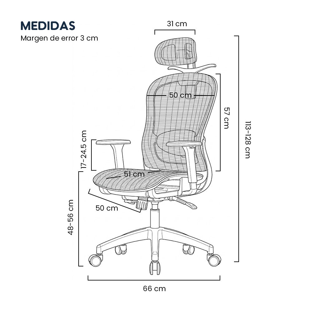 Silla de Oficina Ergonómica Evox Advance E7-W Blanco