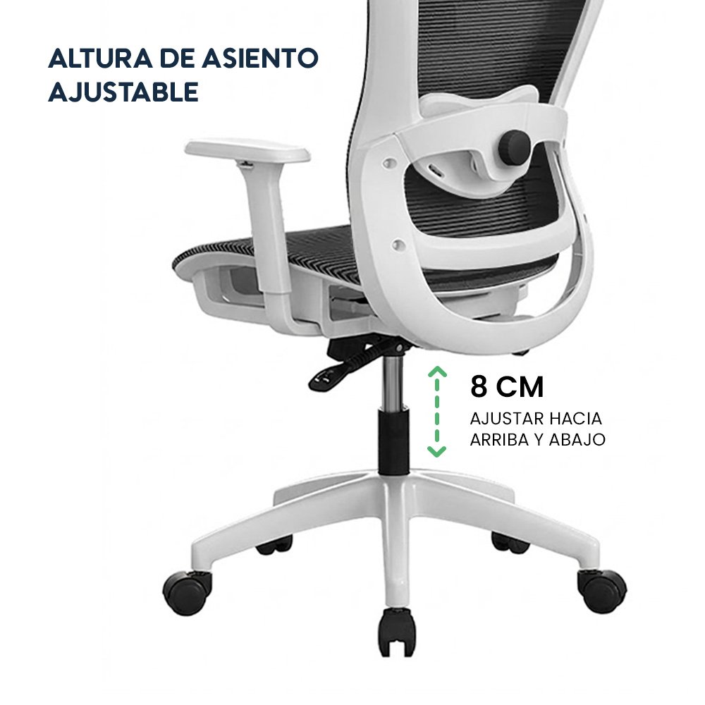 Silla de Oficina Ergonómica Evox Advance E7-W Blanco