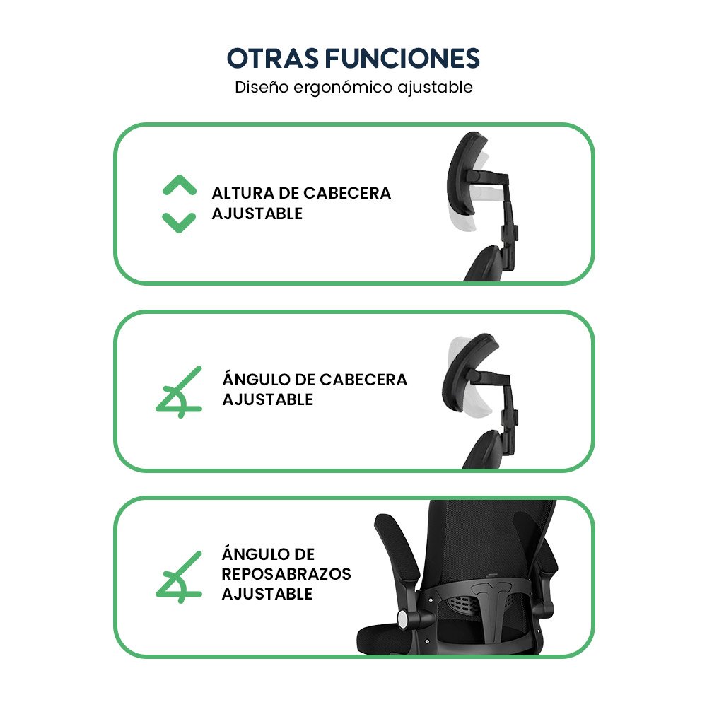 Silla de Oficina Ergonómica Evox One E2-B (CT256) con Soporte Lumbar Ajustable