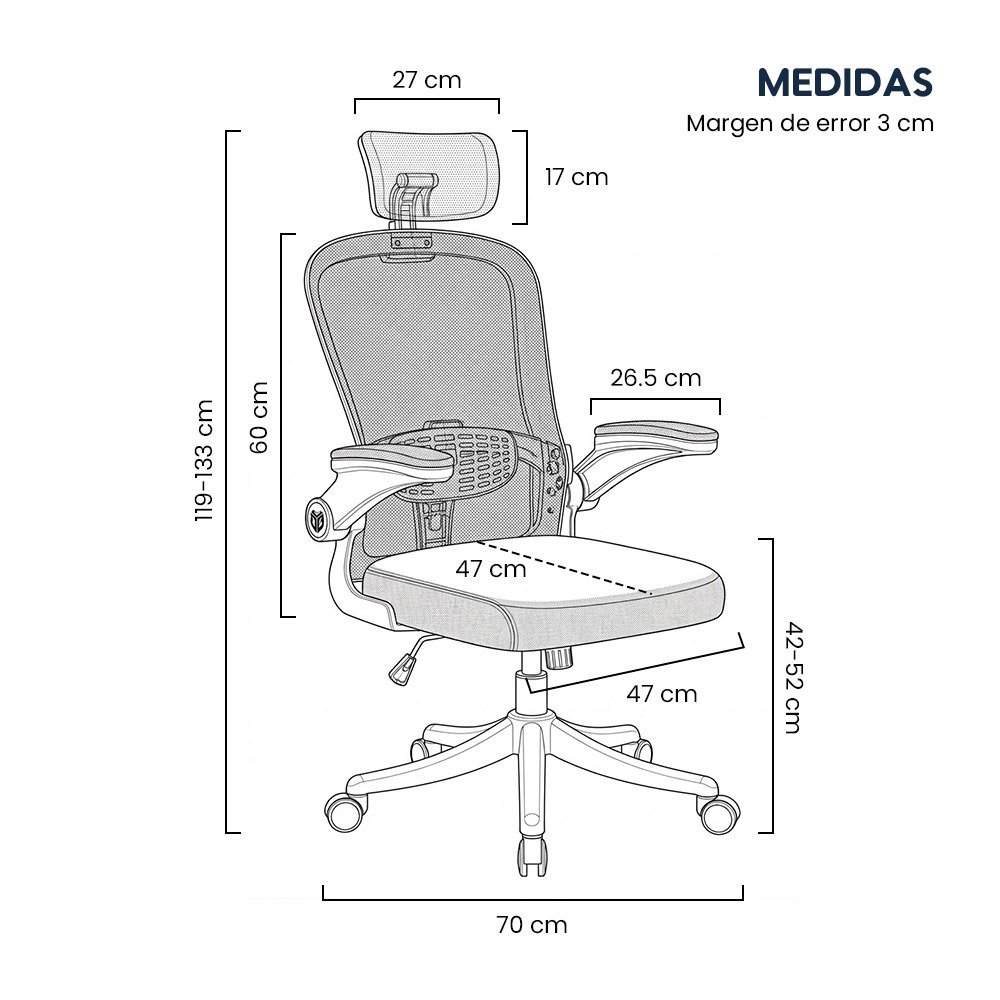 Silla de Oficina Ergonómica Evox One E2-B (CT256) con Soporte Lumbar Ajustable