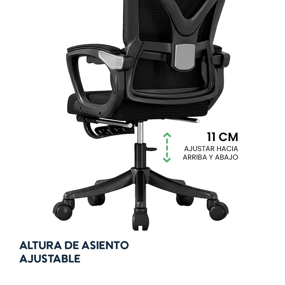 Silla de Oficina Ergonómica Evox One E3-R (CT258) con Soporte Lumbar y Reposapiés