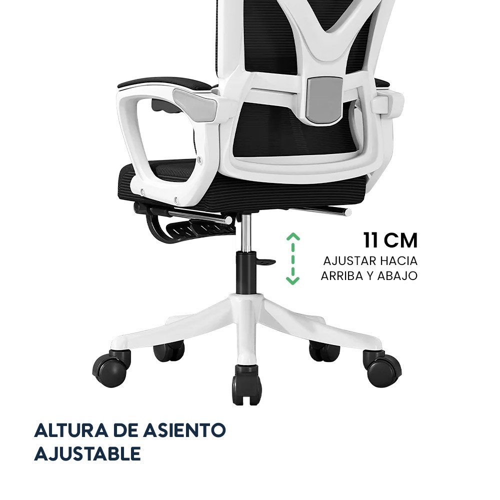 Silla de Oficina Ergonómica Evox One E3-WR (CT258) con Soporte Lumbar y Reposapiés