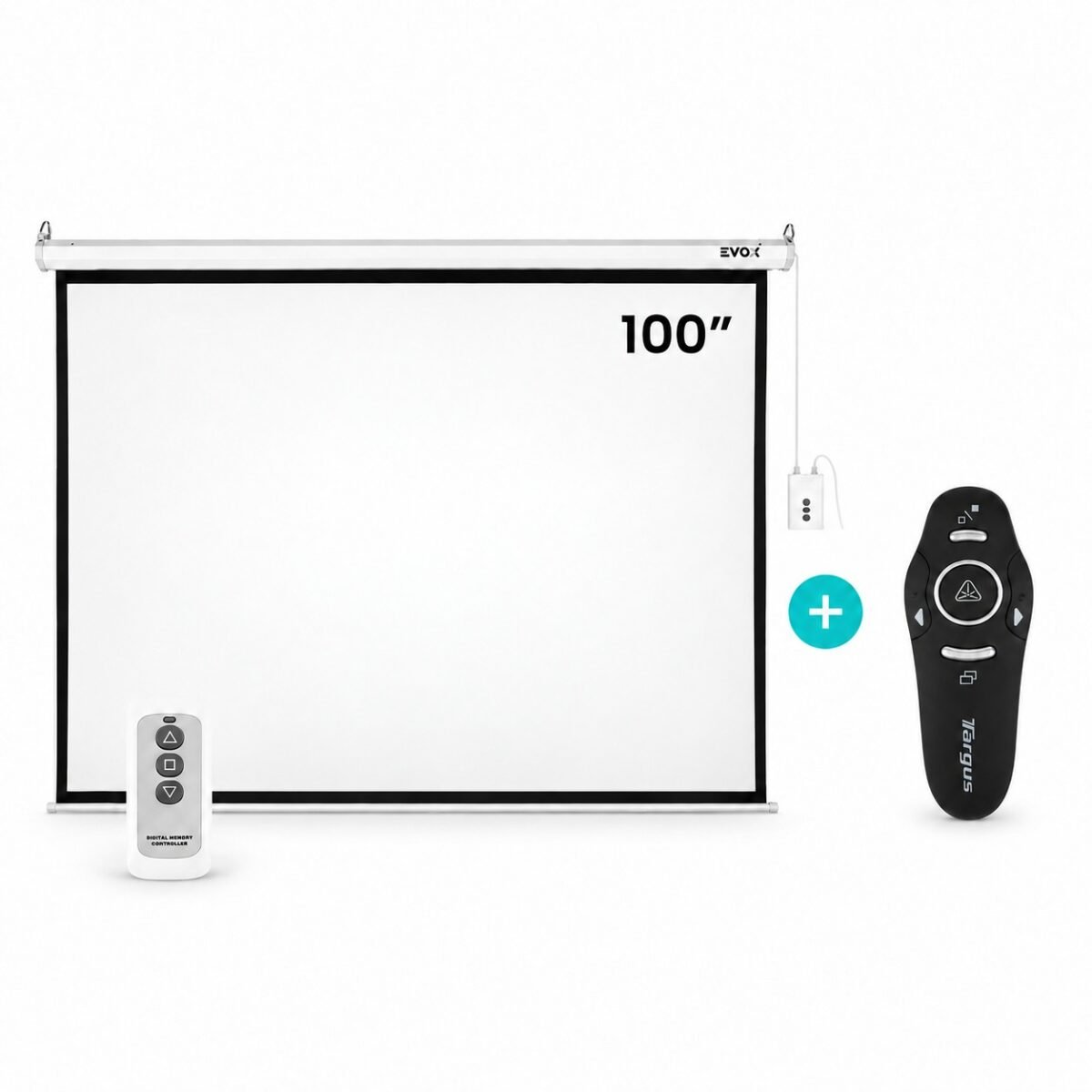 Combo Ecran Eléctrico Evox 100” + Presentador Targus Control Max EcoSmart
